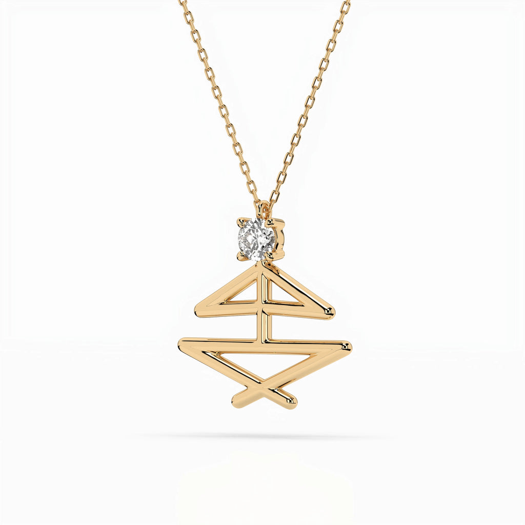 Minimalism Necklace (Round), 0.1 ct — 104-10064