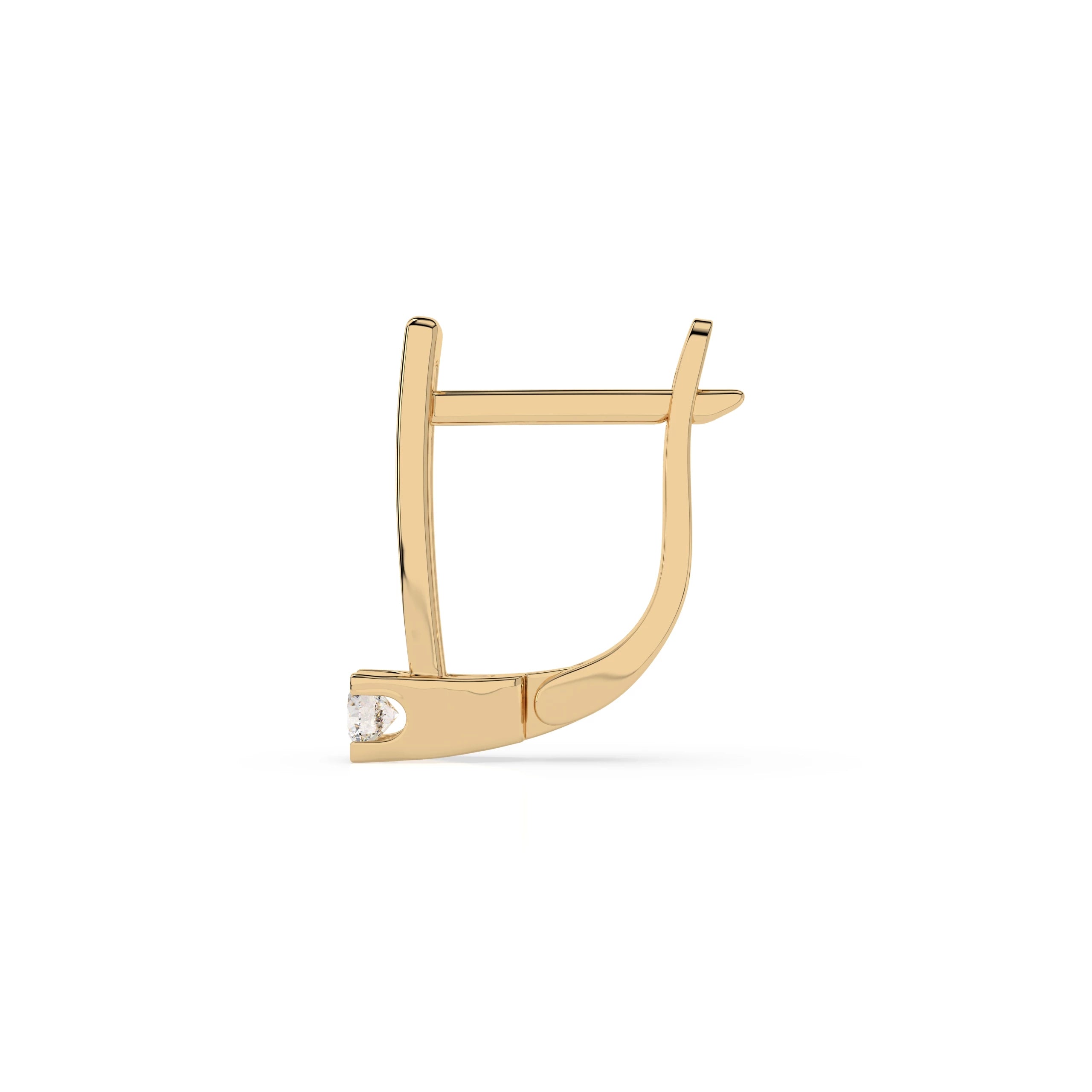 Solitaire English Lock Earring (Round), 0.15 ct — 102-10036(2.7)