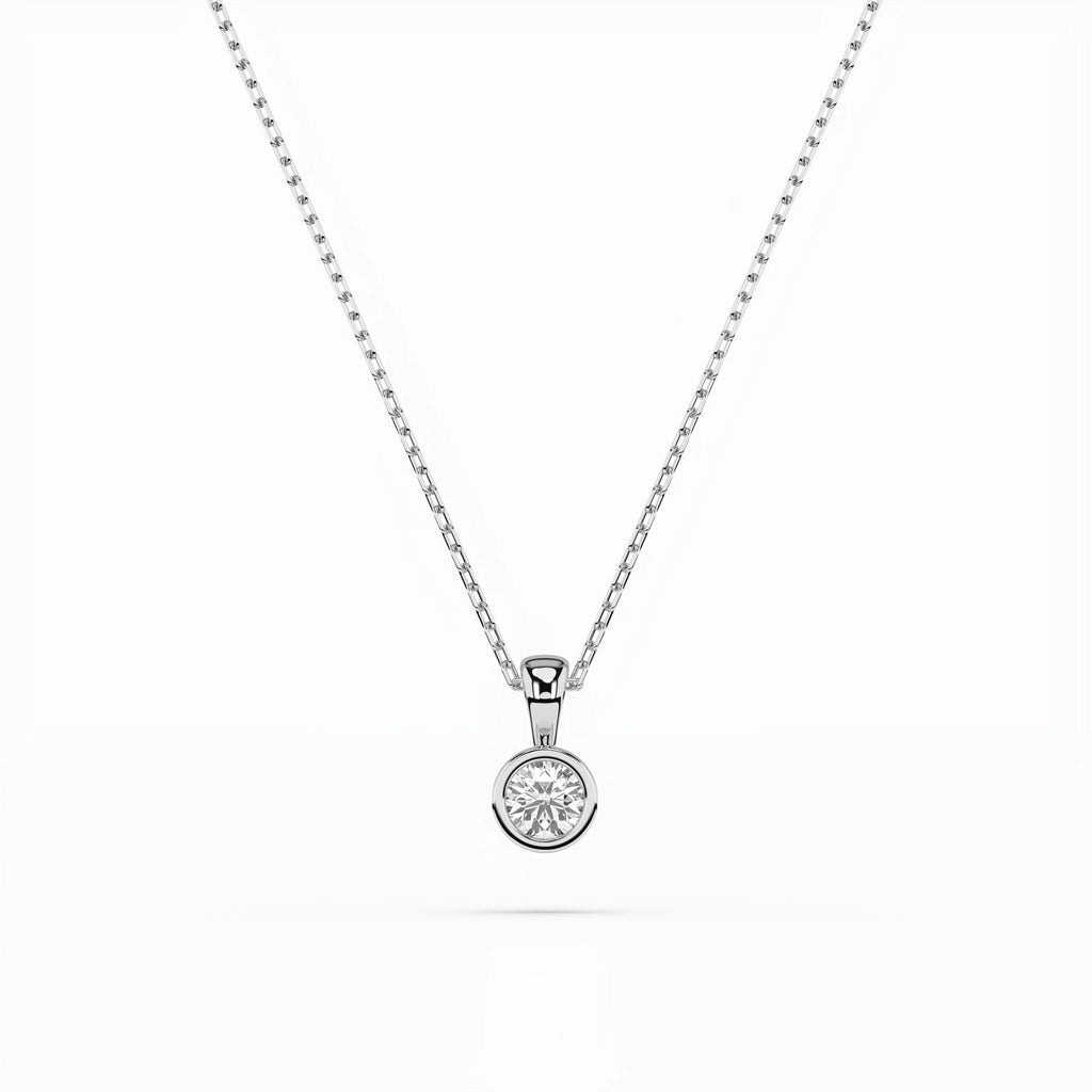 Solitaire Necklace (Round), 0.1 ct — 104-10010(3.0)
