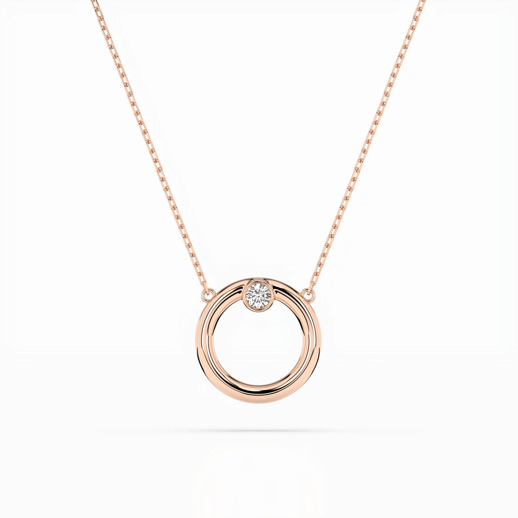 Minimalism Necklace (Round), 0.03 ct — 104-10056