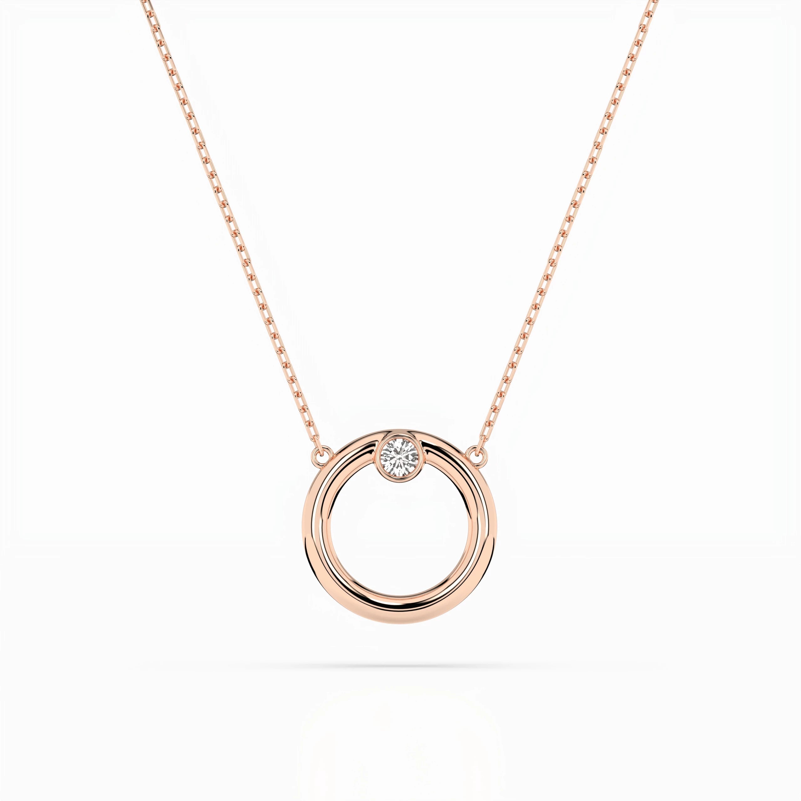 Minimalism Necklace (Round), 0.03 ct — 104-10056