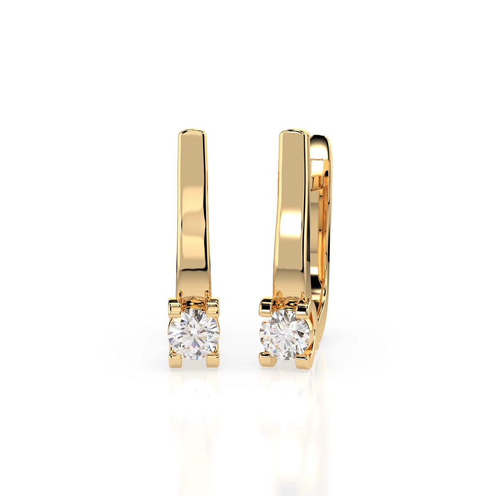 Solitaire English Lock Earring (Round), 0.3 ct — 102-10022(3.4)