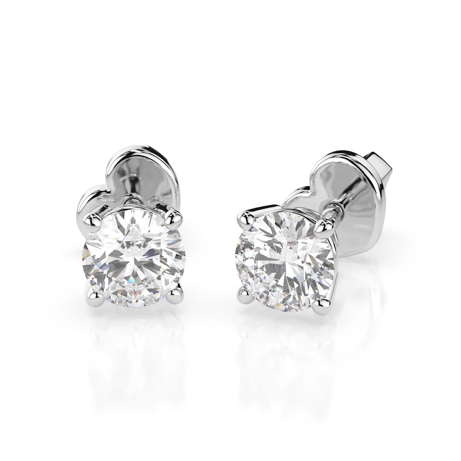 Solitaire Butterfly Earring (Round), 0.7 ct — 102-10012/1(4.5)
