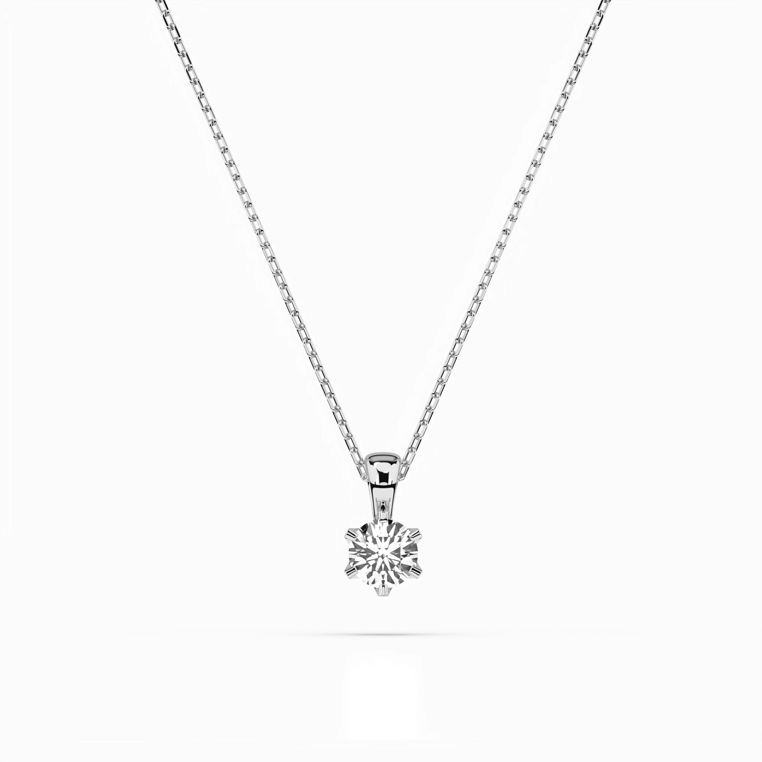Solitaire Necklace (Round), 0.2 ct — 104-10004(3.7)
