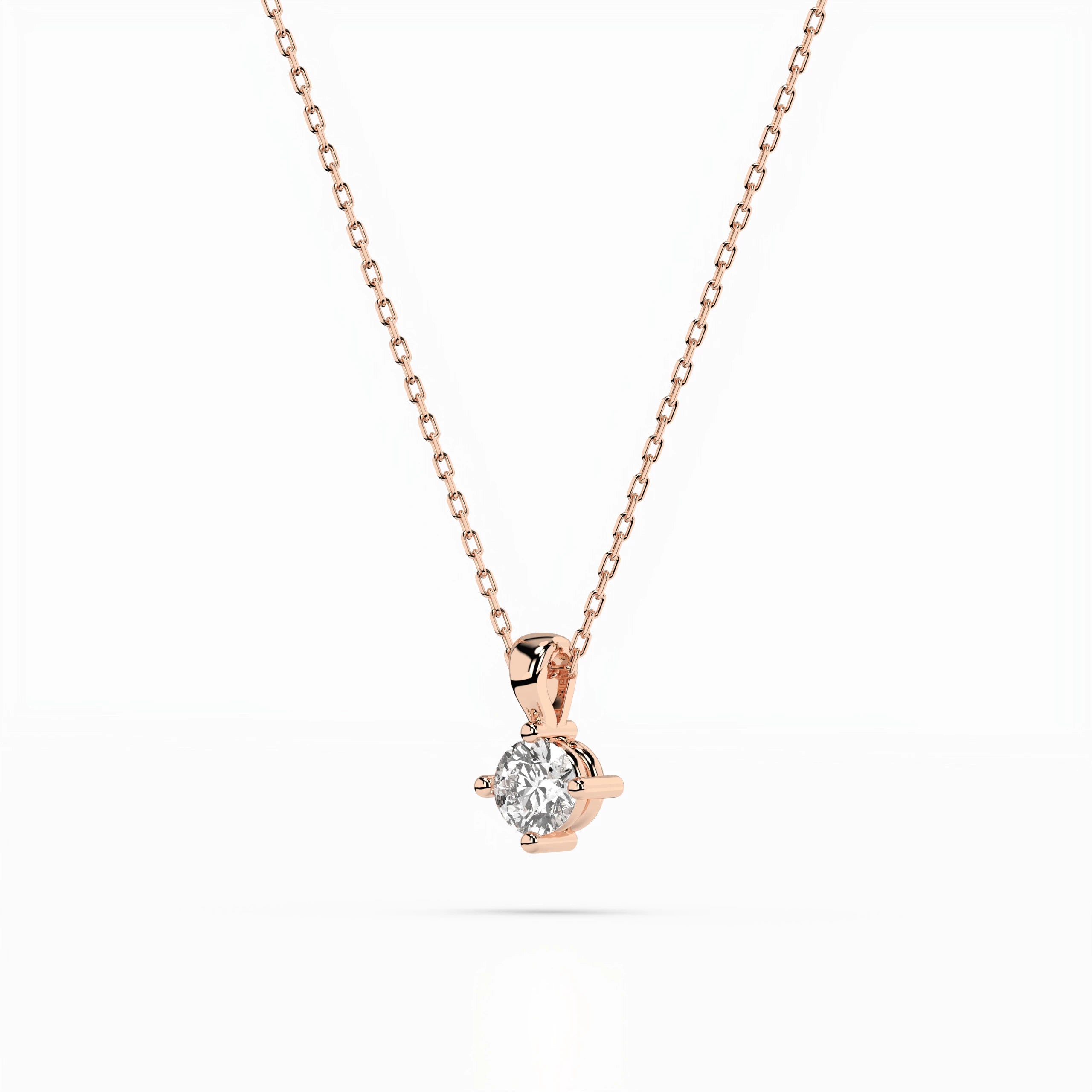 Solitaire Necklace (Round), 0.2 ct — 104-10011(3.7)
