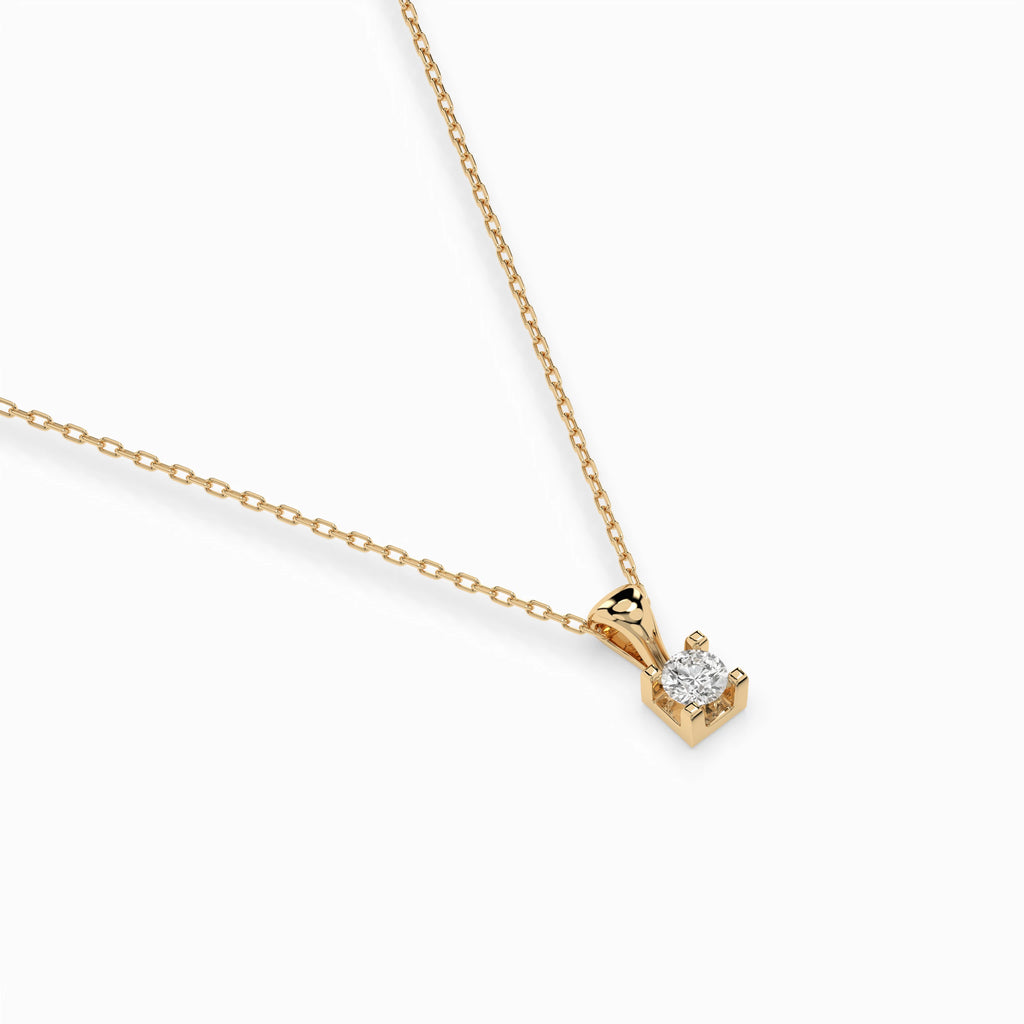 Solitaire Necklace (Round), 0.08 ct — 104-10013(2.7)