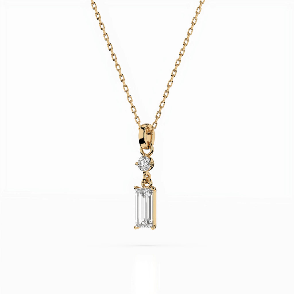 Solitaire Necklace (Baguette), 0.04 ct — 104-10071/2(0.30)BAQ