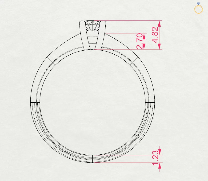 Solitaire Ring (Round), 0.2 ct — 101-10021(3.7)