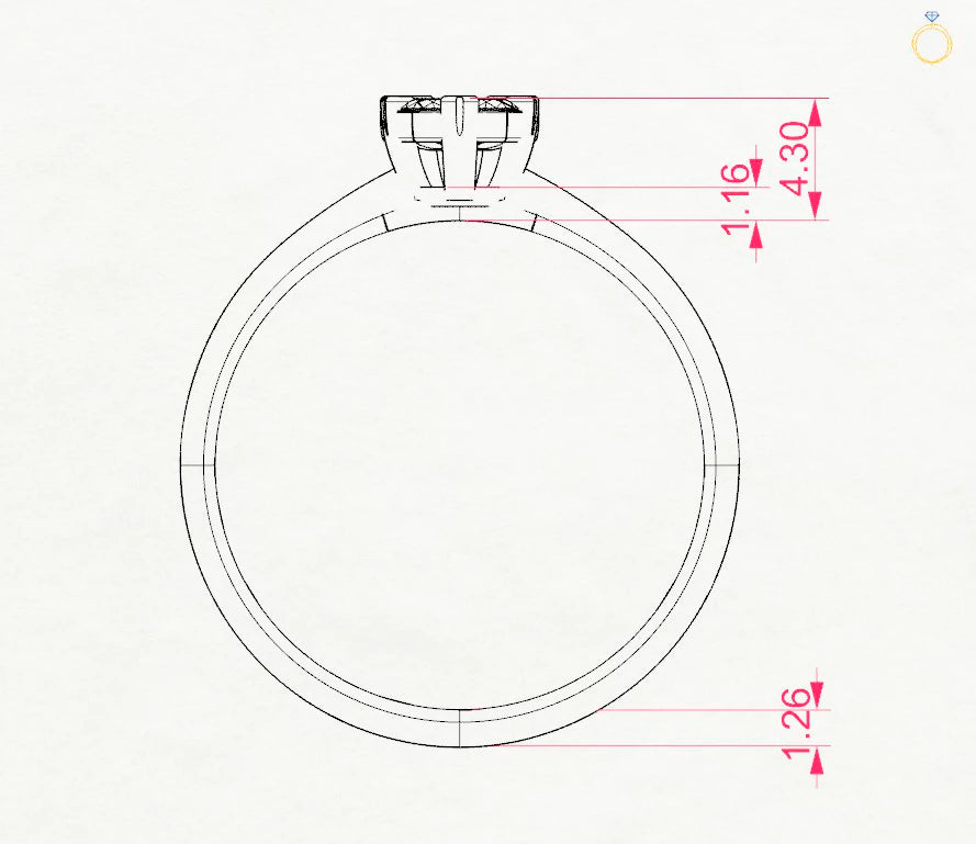 Illusion Ring (Round), 0.03 ct — 101-10015/1(2.0)