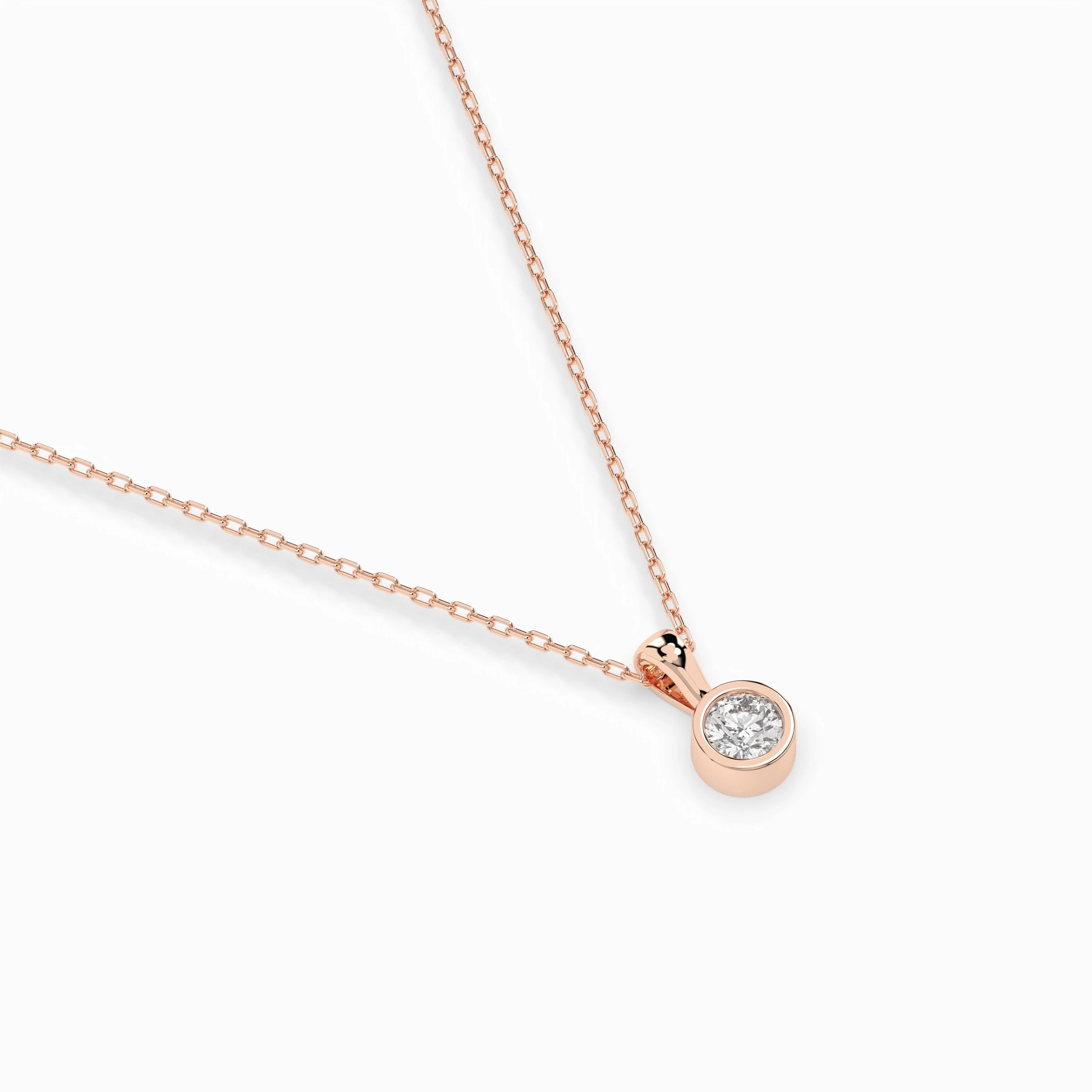 Solitaire Necklace (Round), 0.1 ct — 104-10010(3.0)