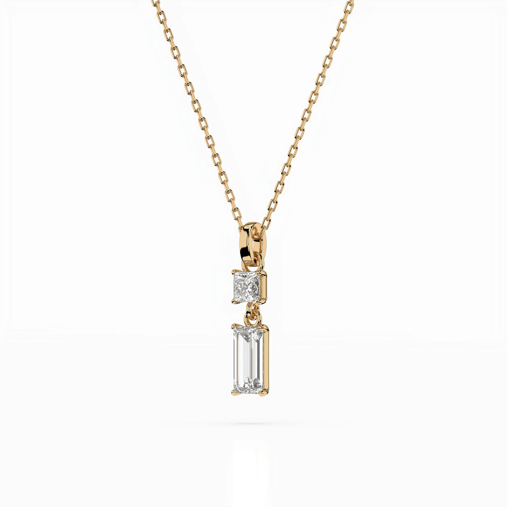 Solitaire Necklace (Baguette), 0.1 ct — 104-10071/1(0.30)BAQ