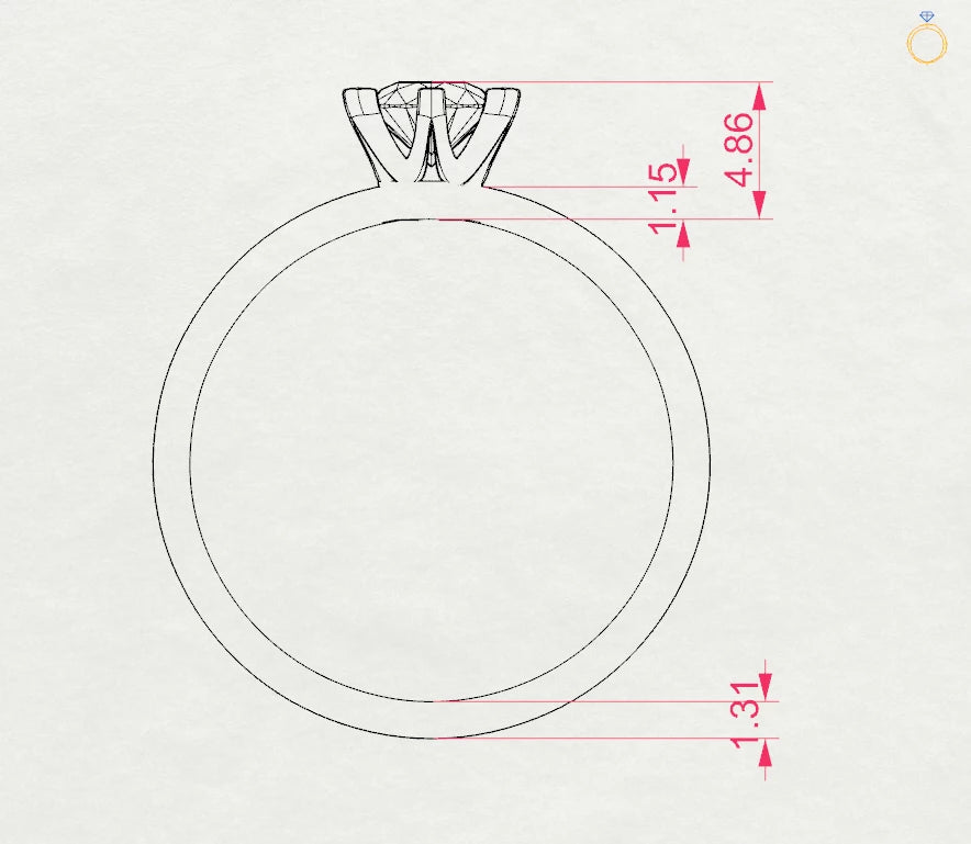 Solitaire Ring (Round), 0.4 ct — 101-10040(4.7)