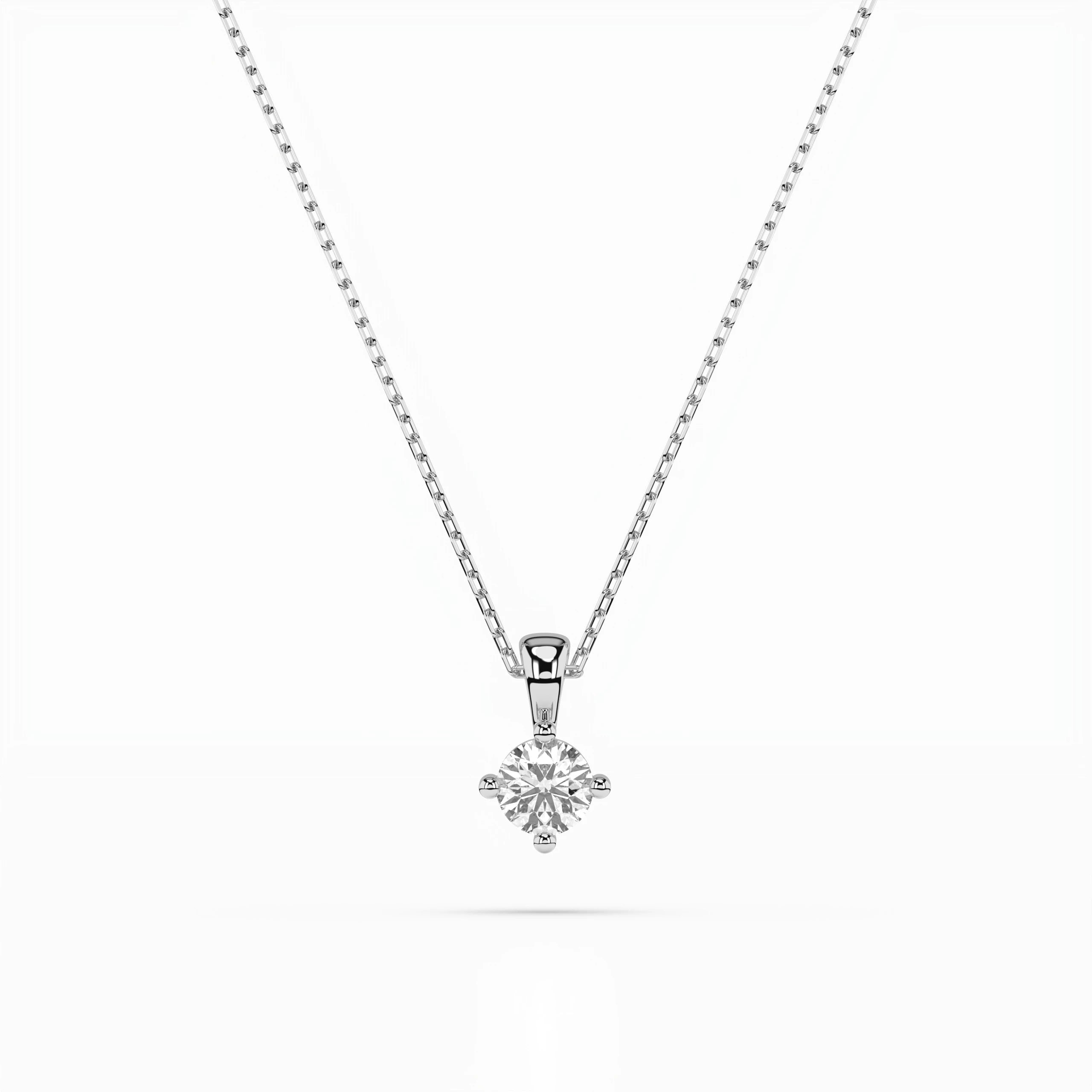 Solitaire Necklace (Round), 0.2 ct — 104-10011(3.7)