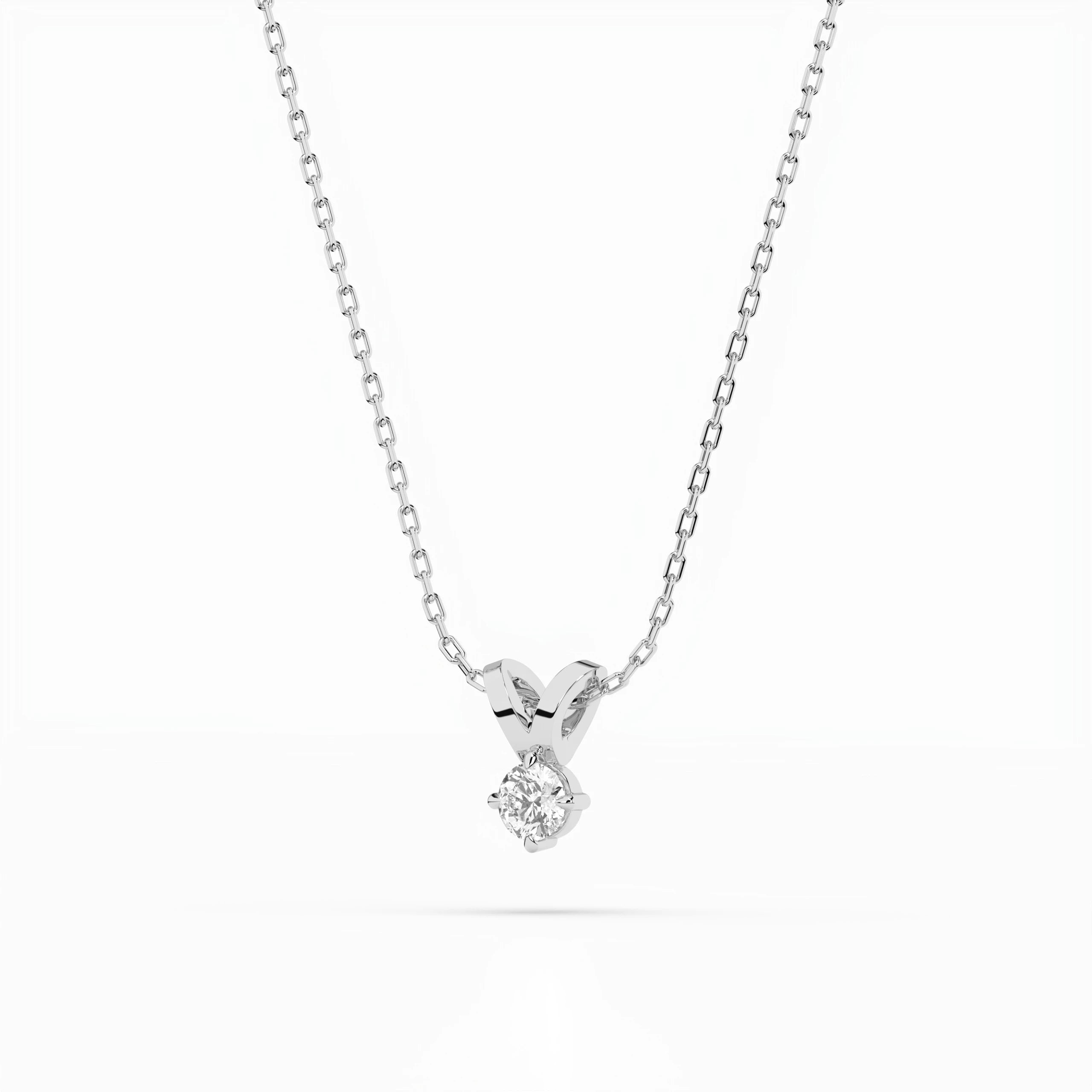 Solitaire Necklace (Round), 0.2 ct — 104-10037(3.7)