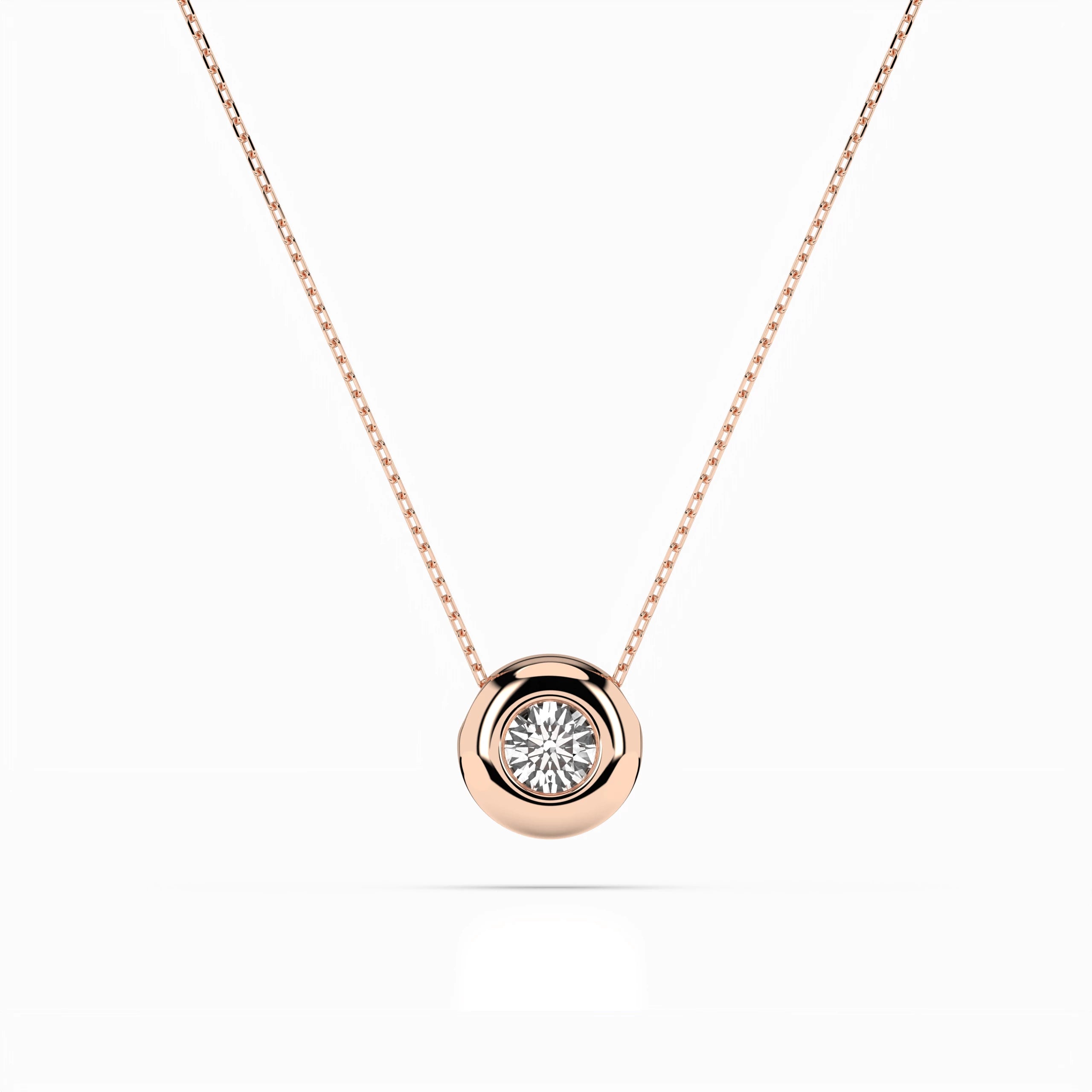 Solitaire Necklace (Round), 0.25 ct — 104-10007(4.0)
