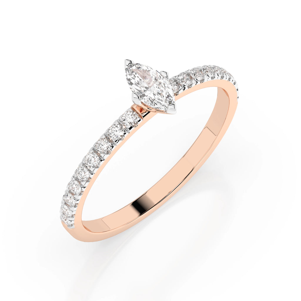 Solitaire Eternity Ring (Marquise), 0.1 ct — 101-10181/4(0.10)MARQUISE