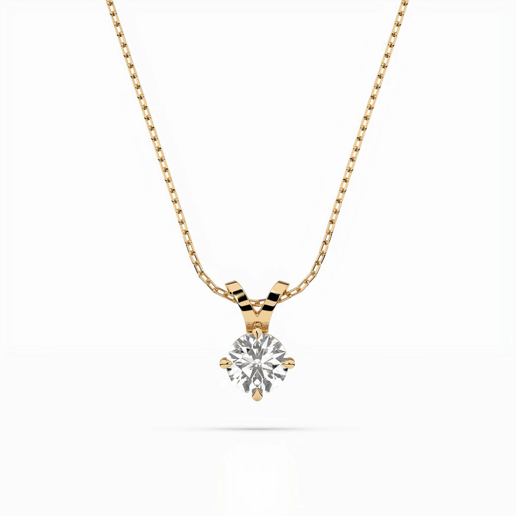 Solitaire Necklace (Round), 0.4 ct — 104-10037(4.7)