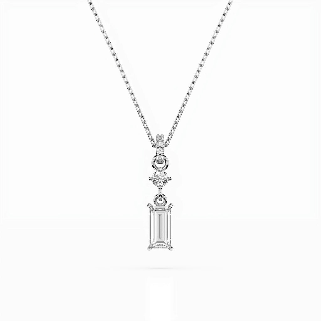 Solitaire Necklace (Baguette), 0.04 ct — 104-10071/3(0.30)BAQ