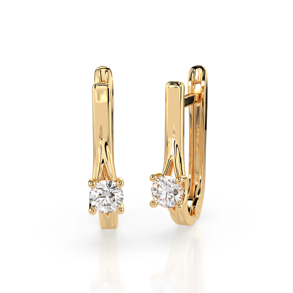 Solitaire English Lock Earring (Round), 0.2 ct — 102-10014(3.0)