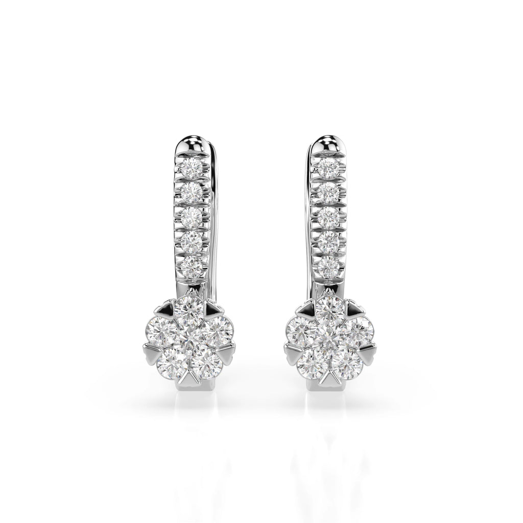 Illusion Earring (Round), 0.06 ct — 102-10015/4(2.0)