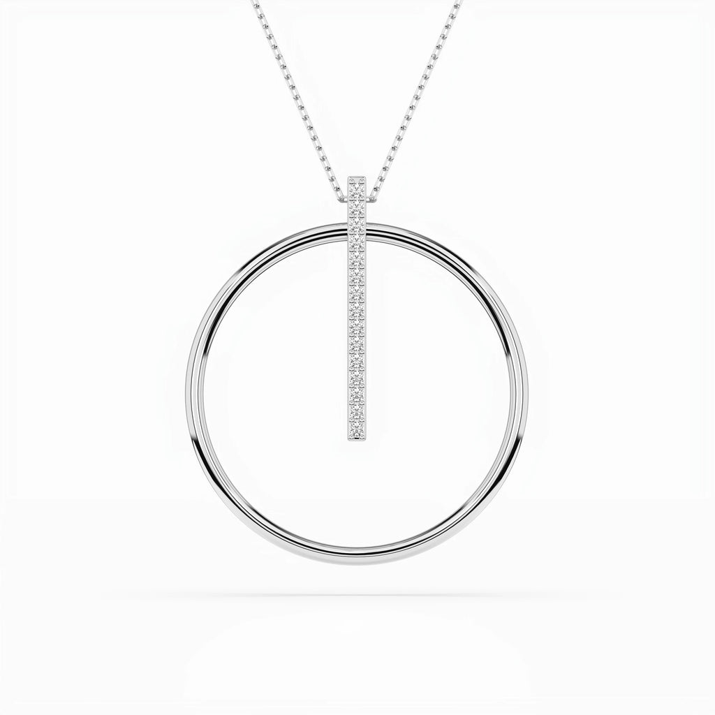 Minimalism Necklace (Round), 0.09 ct — 104-10047