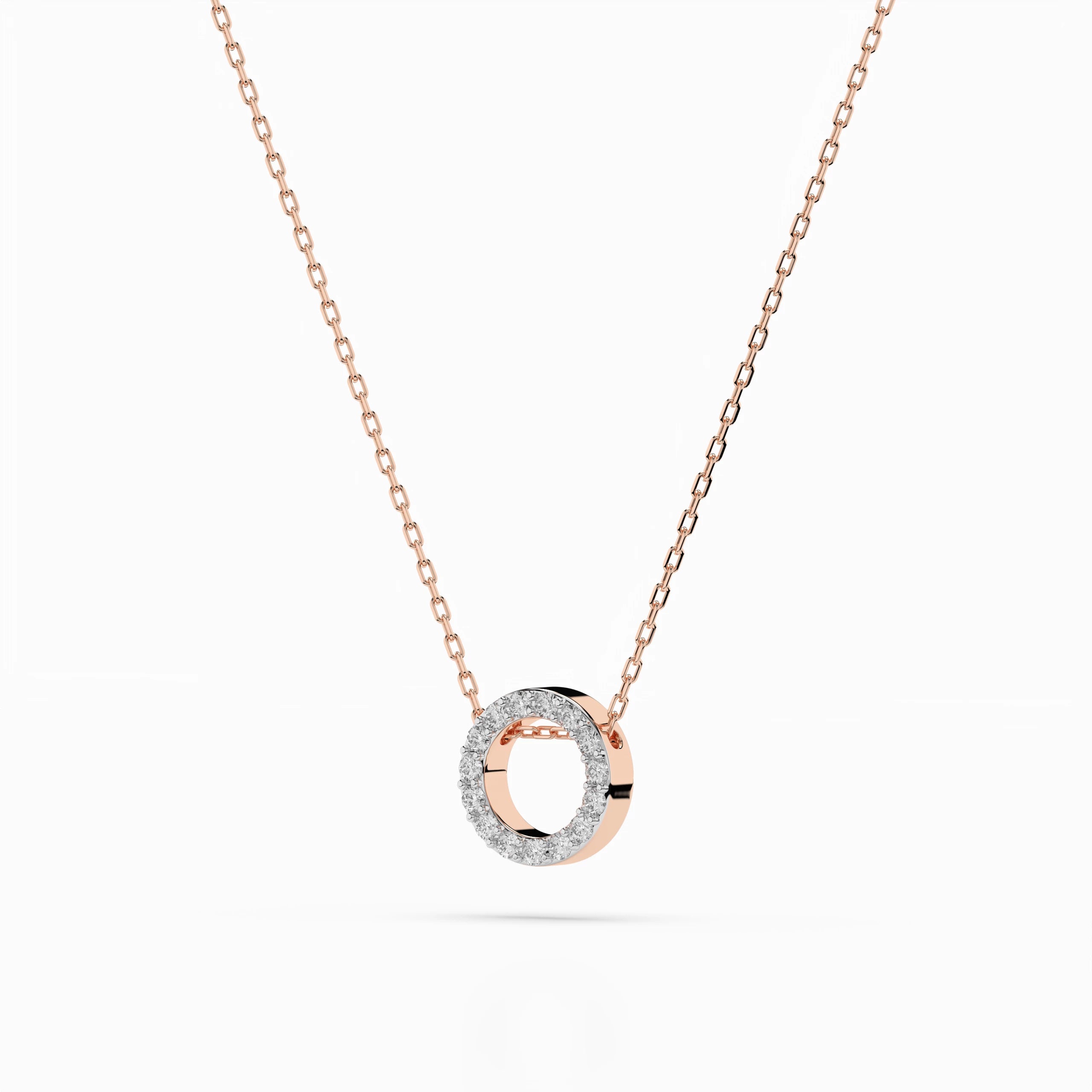 Minimalism Necklace (Round), 0.09 ct — 104-10028