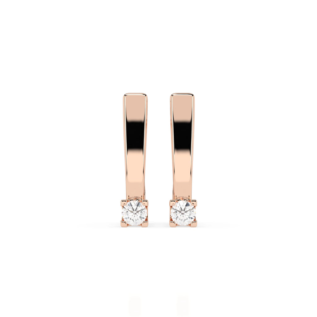 Solitaire English Lock Earring (Round), 0.15 ct — 102-10036(2.7)