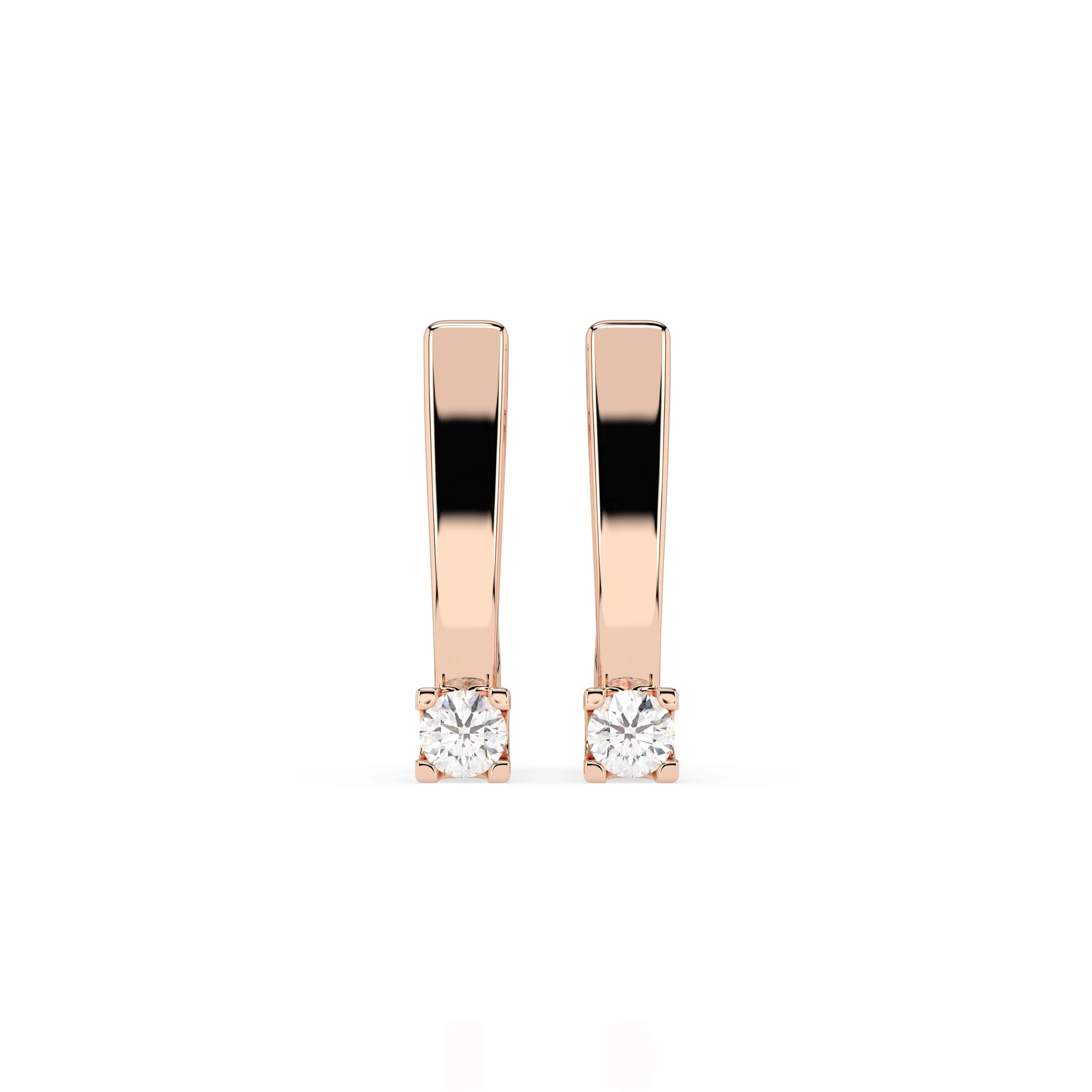 Solitaire English Lock Earring (Round), 0.15 ct — 102-10036(2.7)