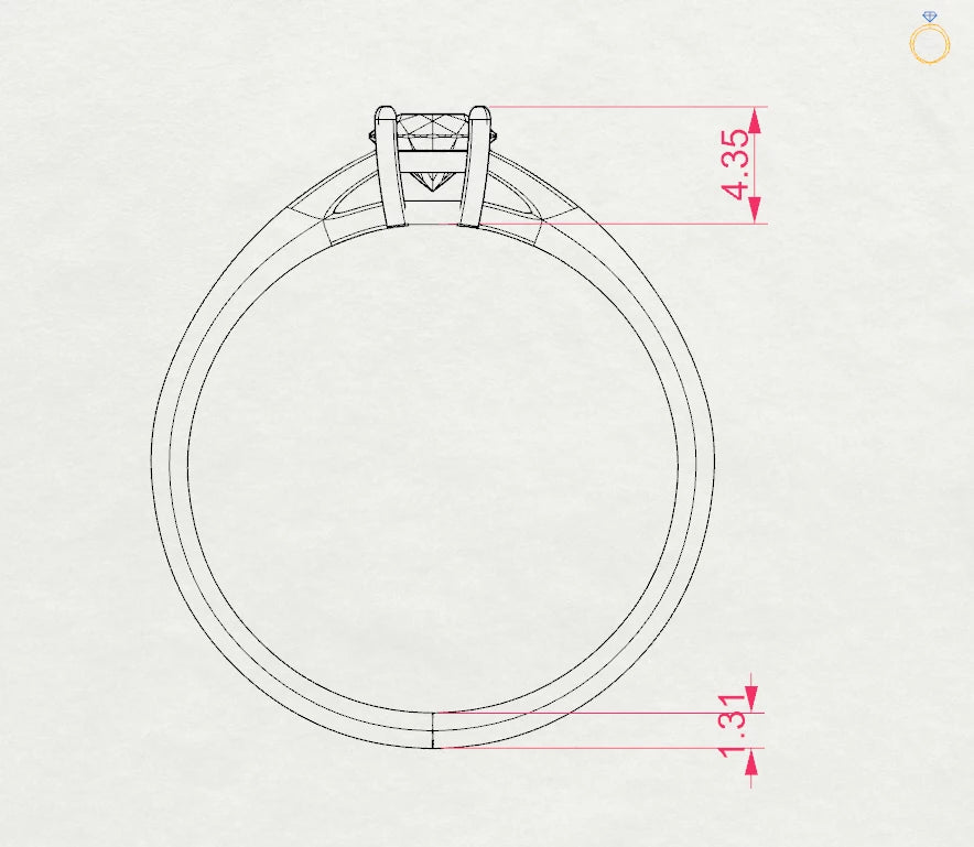 Solitaire Ring (Round), 0.45 ct — 101-10012/1(4.8)