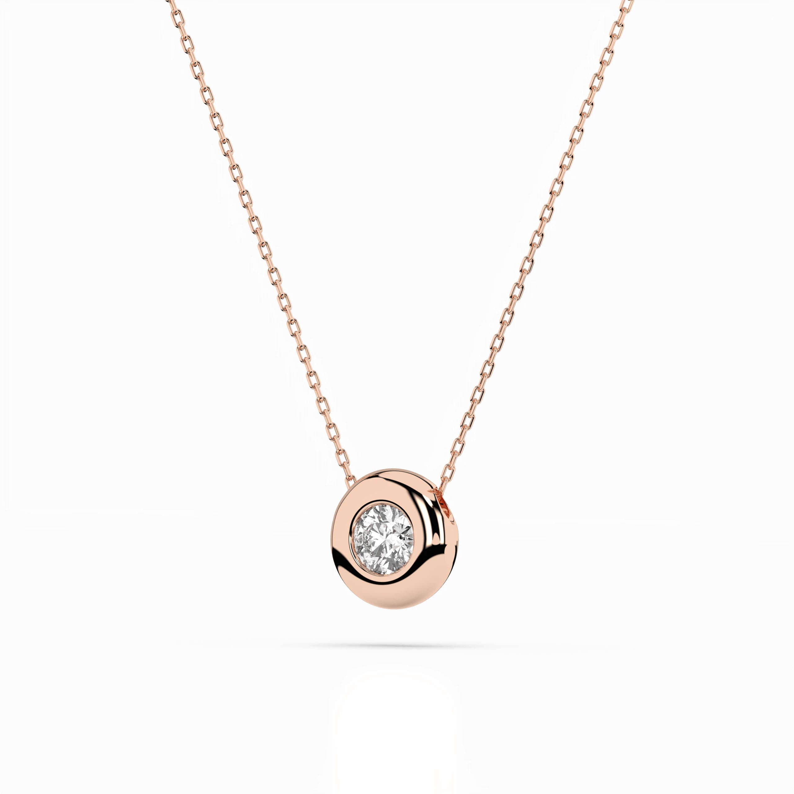 Solitaire Necklace (Round), 0.25 ct — 104-10007(4.0)