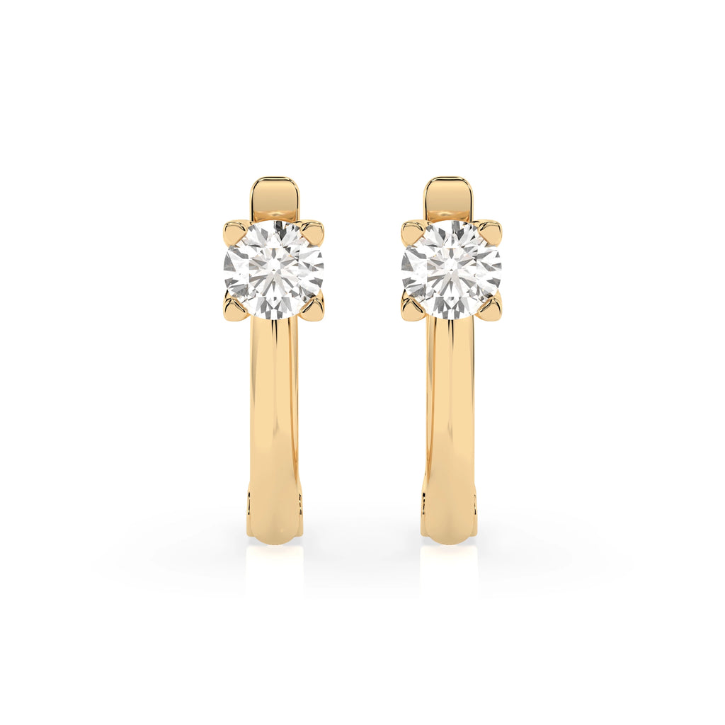Solitaire English Lock Earring (Round), 0.6 ct — 102-10089(4.2)