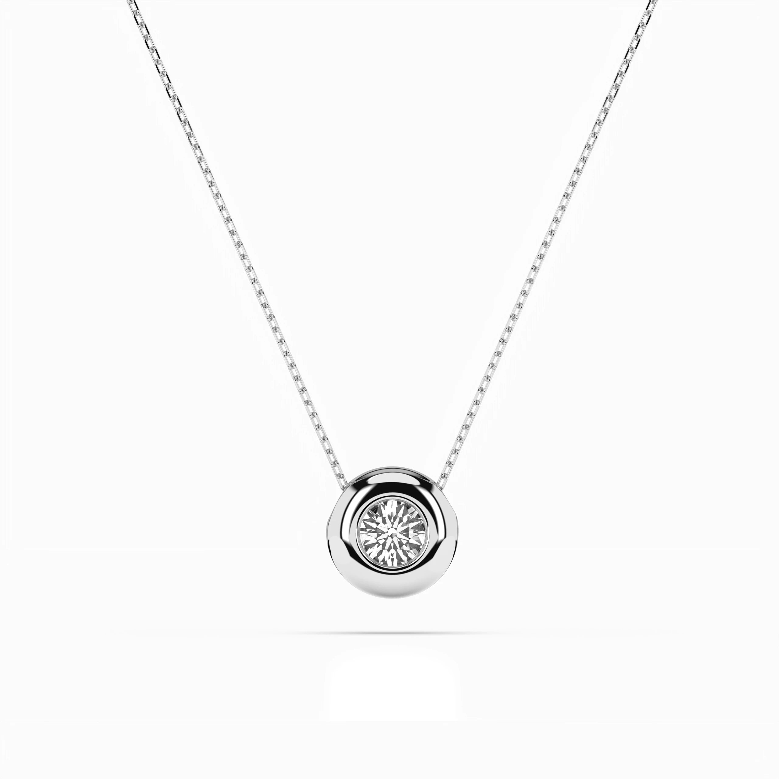 Solitaire Necklace (Round), 0.25 ct — 104-10007(4.0)