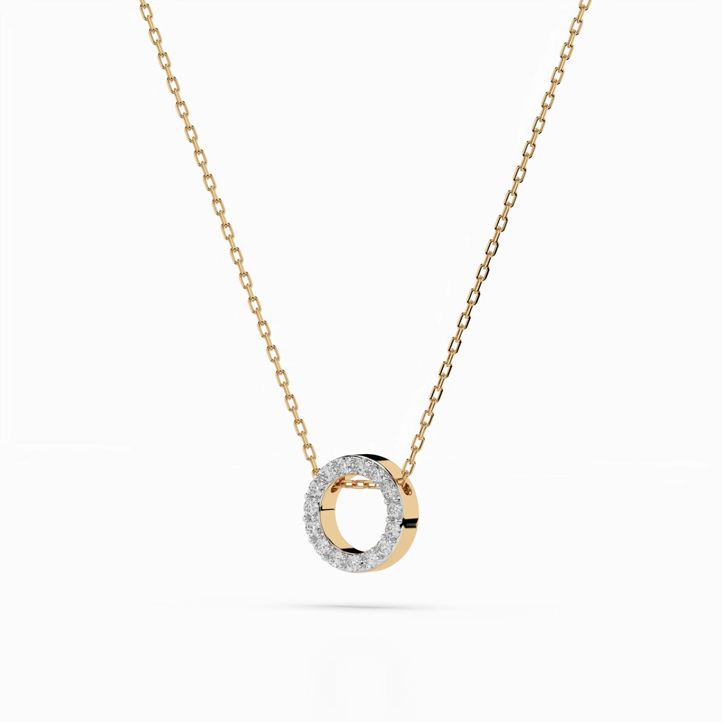 Minimalism Necklace (Round), 0.09 ct — 104-10028