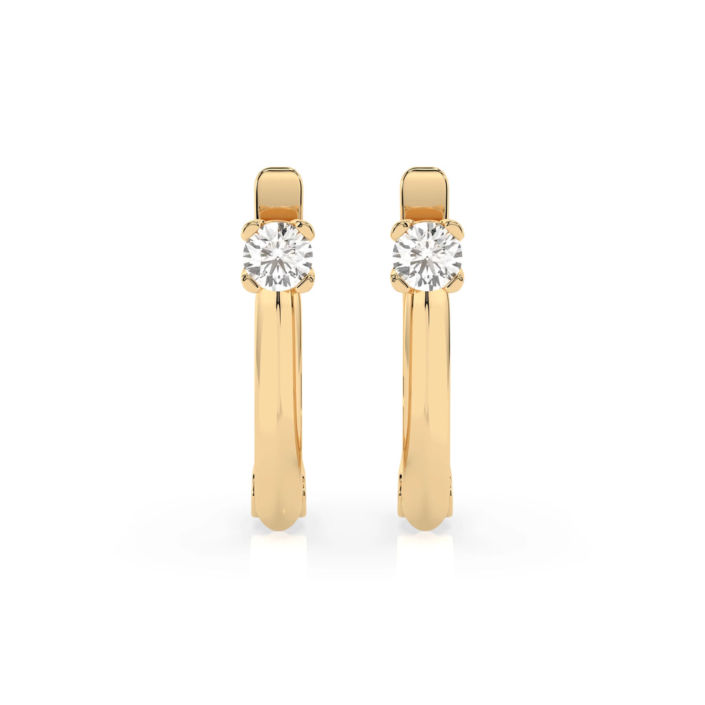 Solitaire English Lock Earring (Round), 0.12 ct — 102-10089(2.5)