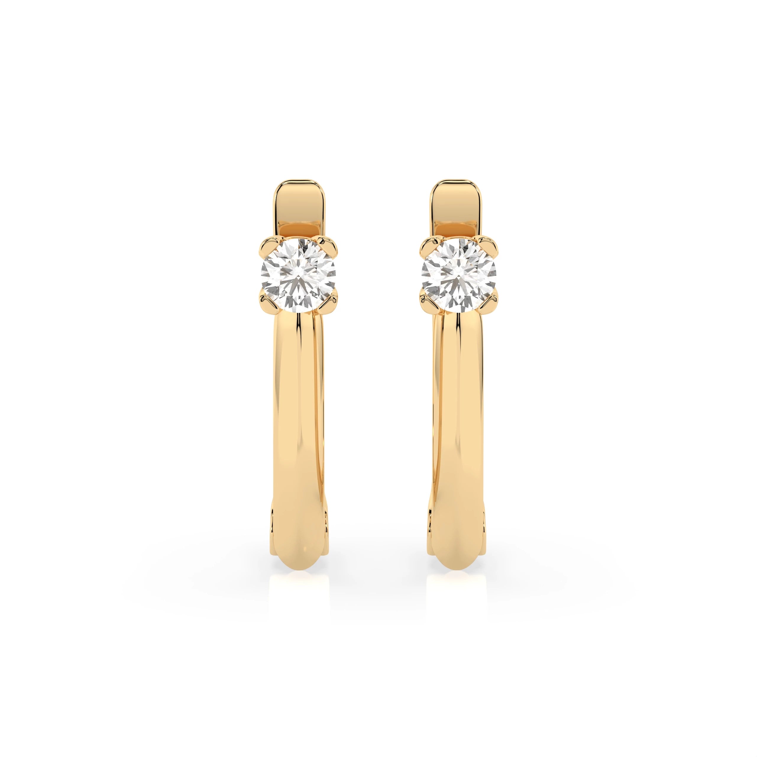 Solitaire English Lock Earring (Round), 0.12 ct — 102-10089(2.5)