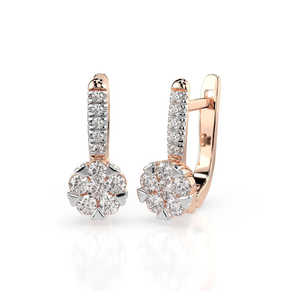 Illusion Earring (Round), 0.12 ct — 102-10015/4(2.5)