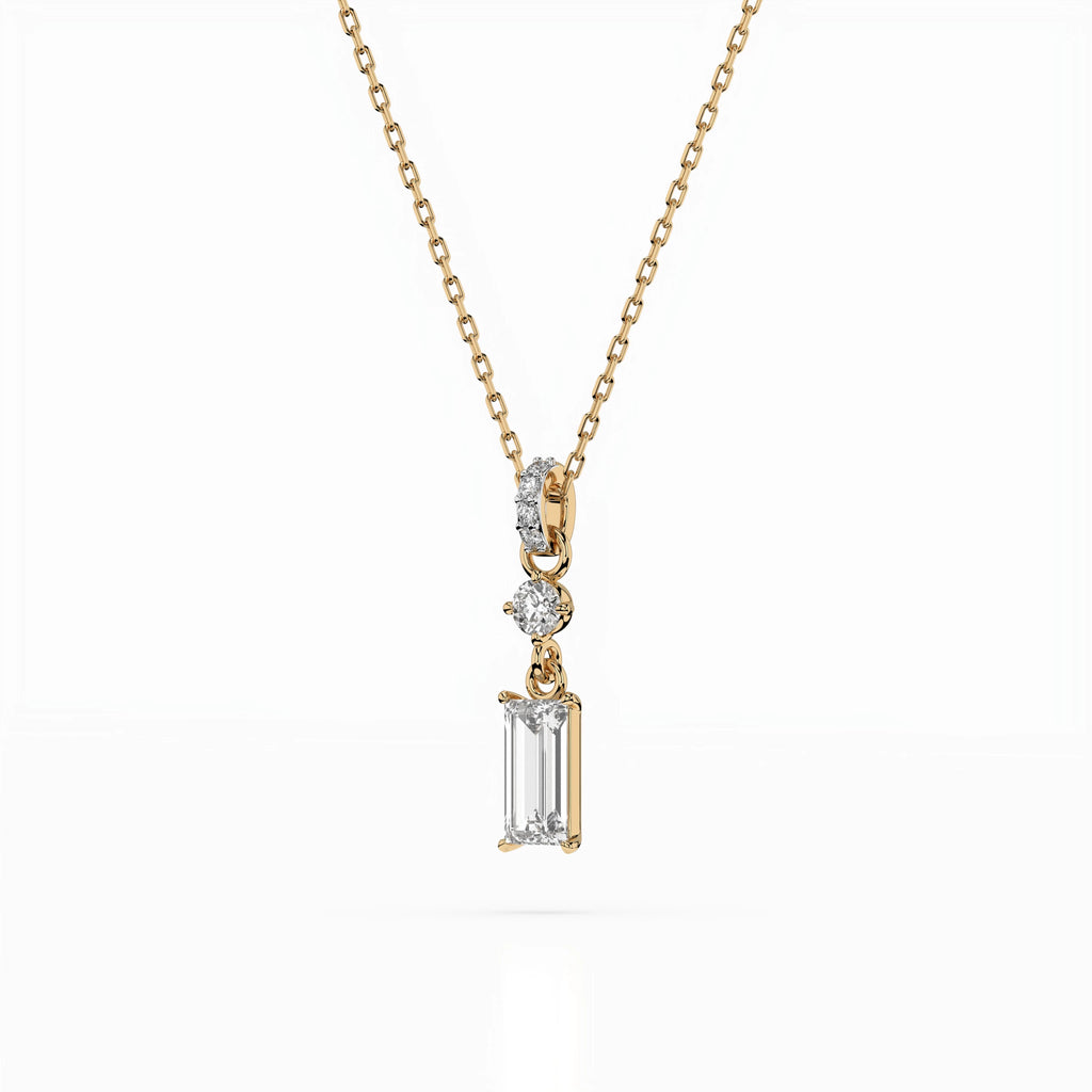 Solitaire Necklace (Baguette), 0.04 ct — 104-10071/3(0.30)BAQ