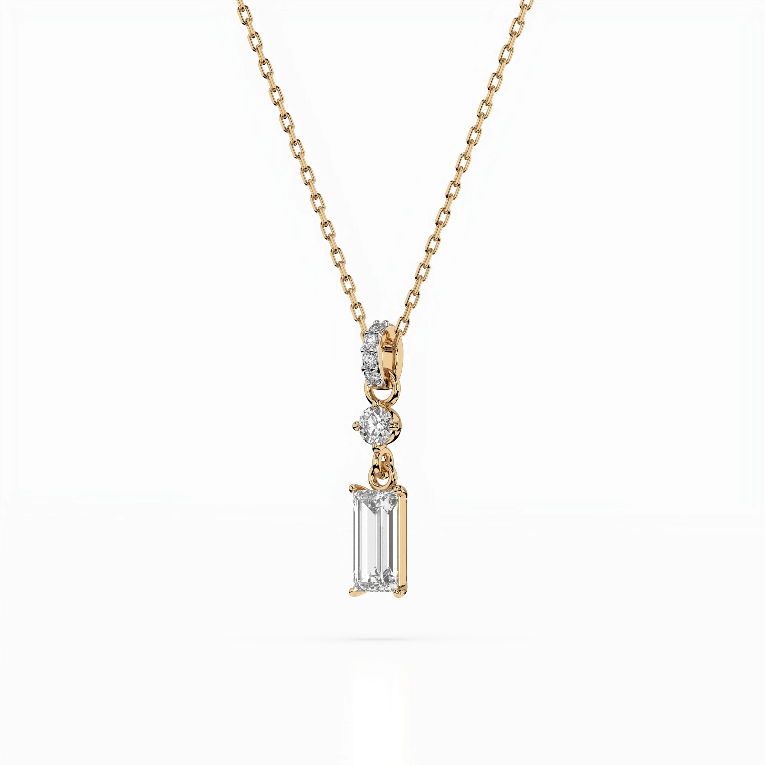 Solitaire Necklace (Baguette), 0.04 ct — 104-10071/3(0.30)BAQ