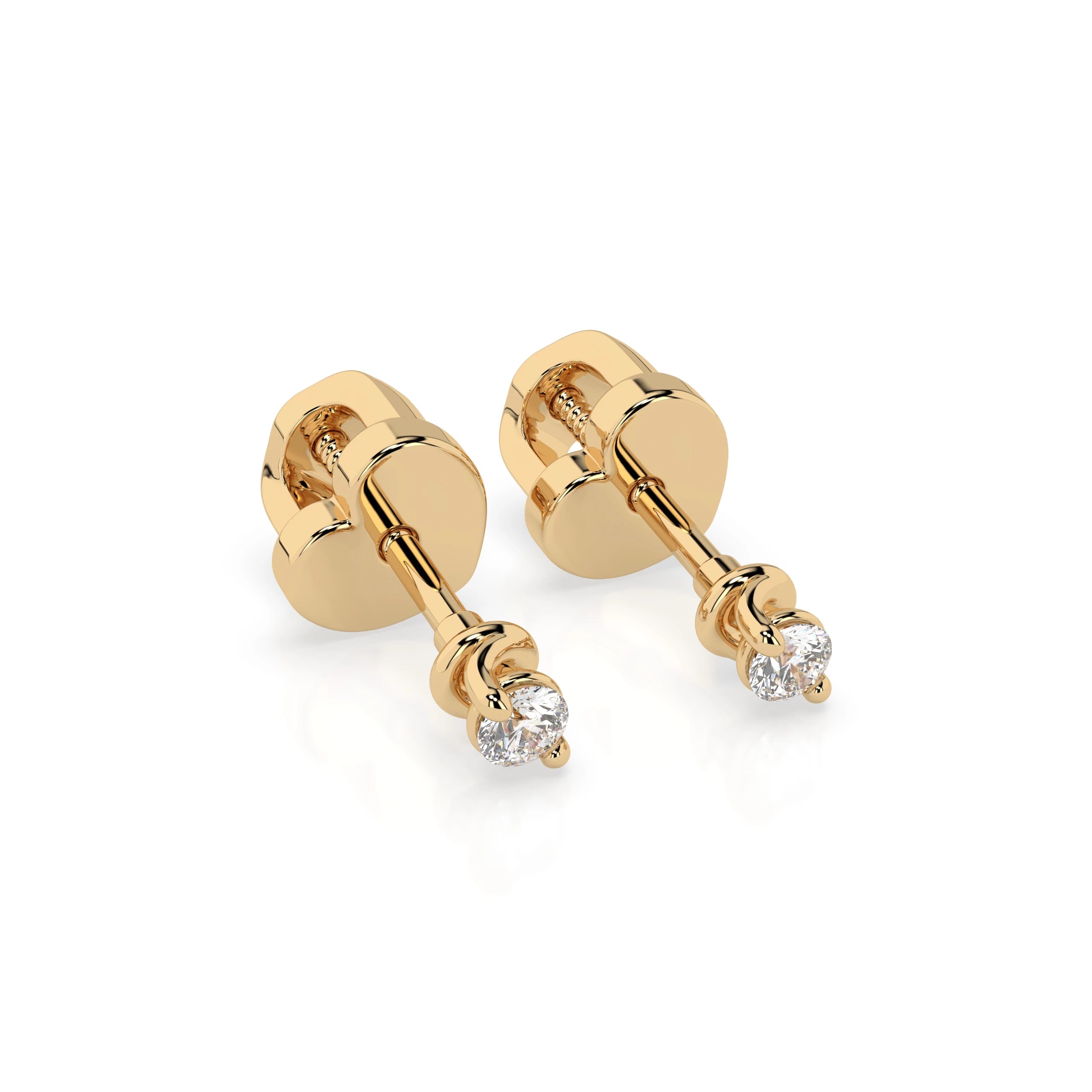 Solitaire Butterfly Earring (Round), 0.08 ct — 102-10032(2.2)