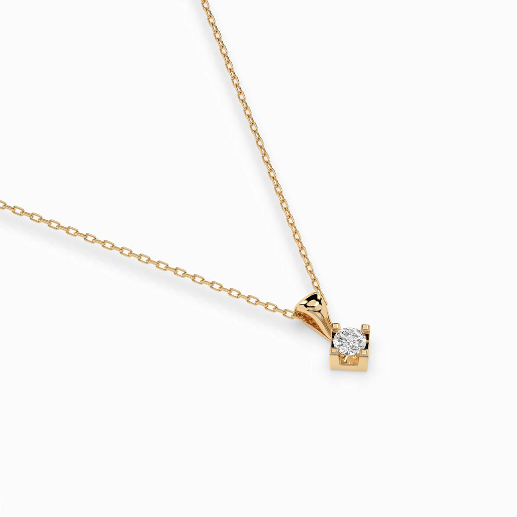 Solitaire Necklace (Round), 0.08 ct — 104-10014(2.7)