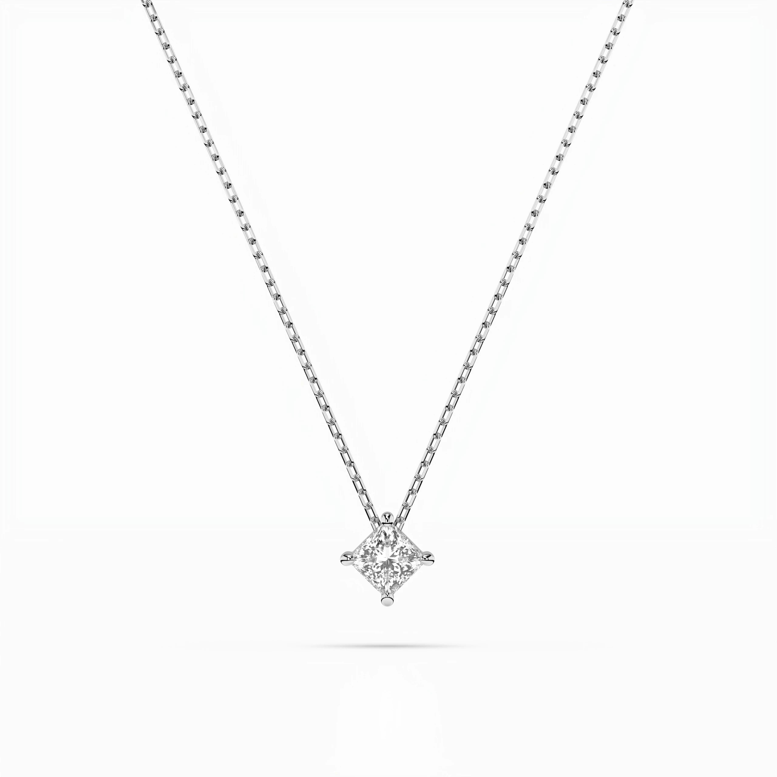 Solitaire Necklace (Princess), 0.17 ct — 104-10055(3.0)PR