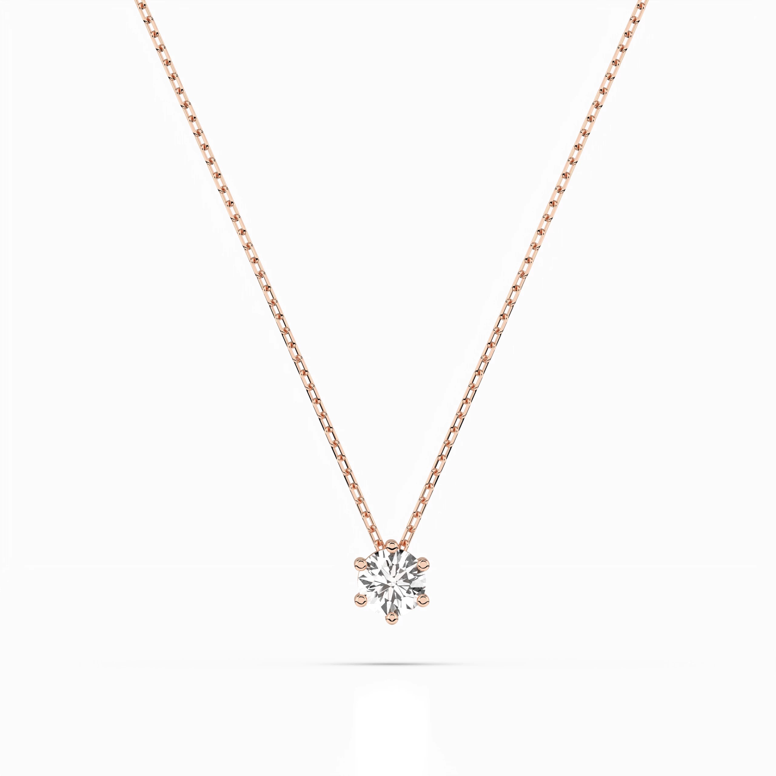 Solitaire Necklace (Round), 0.1 ct — 104-10003(3.0)