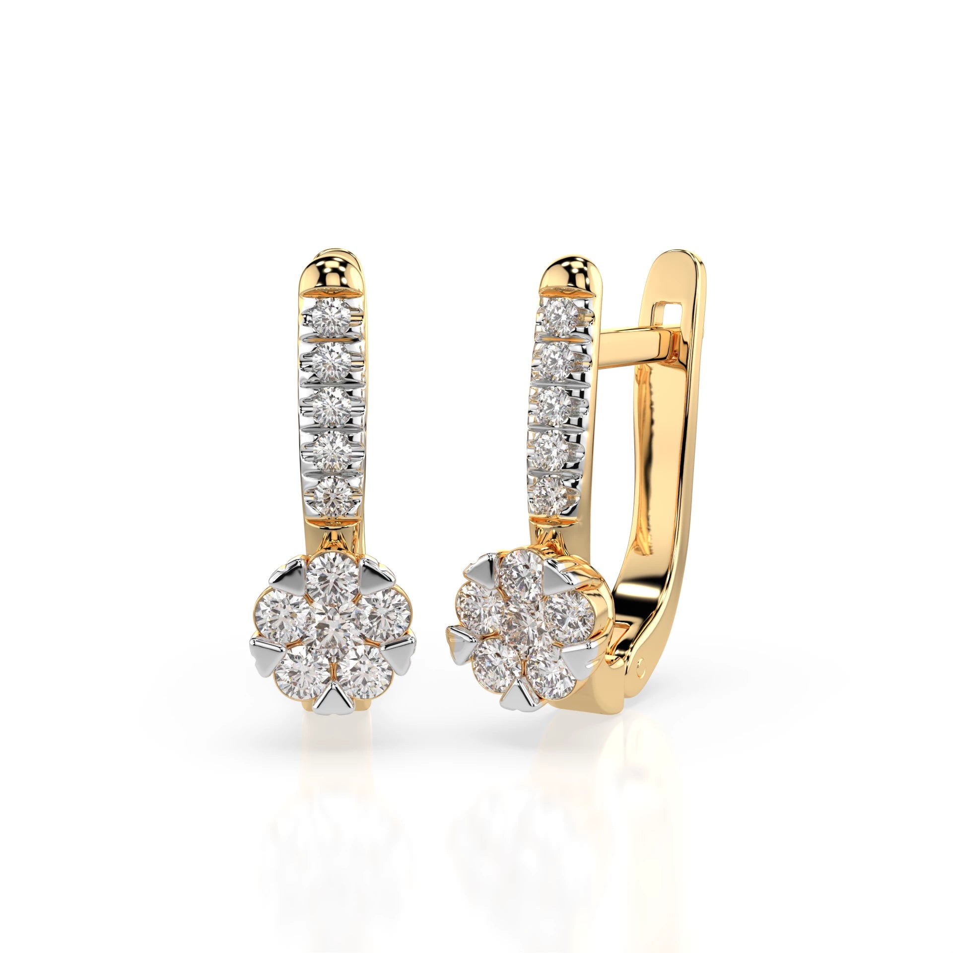 Illusion Earring (Round), 0.06 ct — 102-10015/4(2.0)