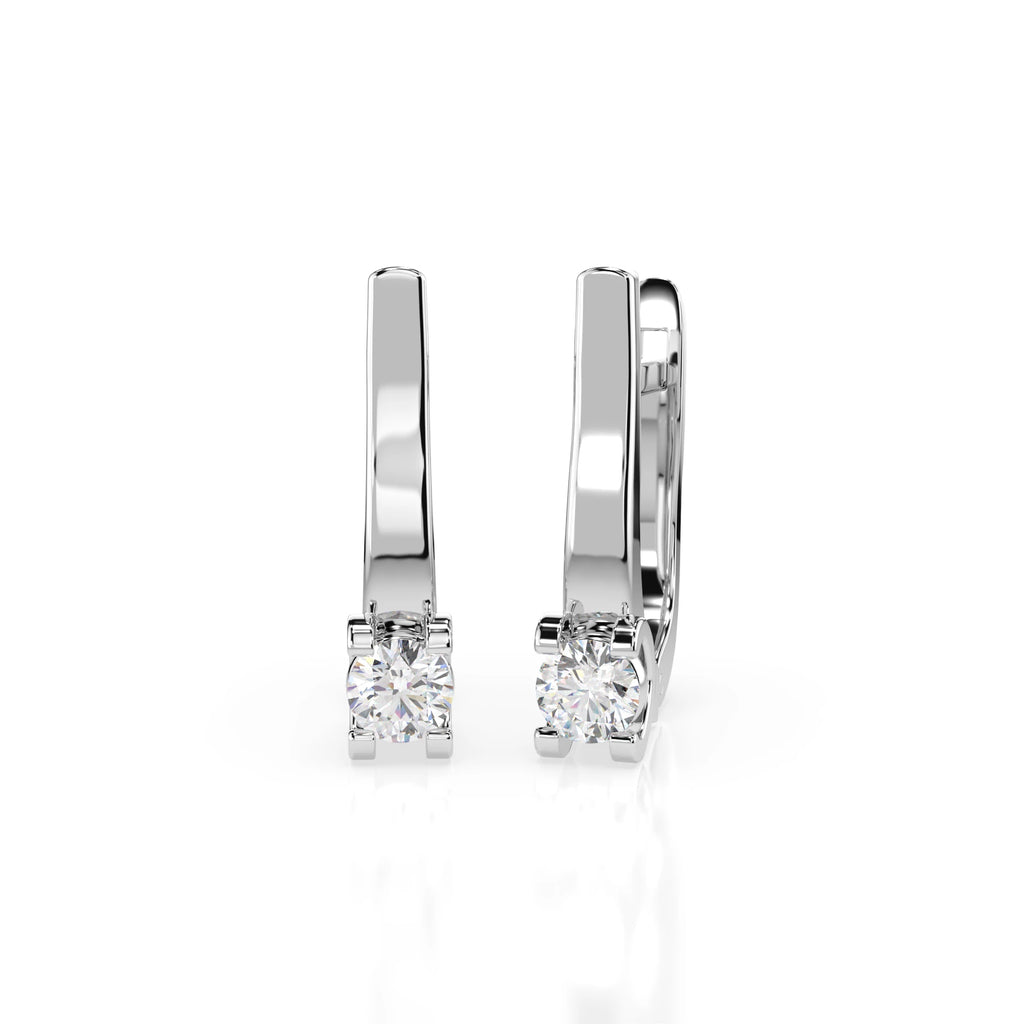Solitaire English Lock Earring (Round), 0.3 ct — 102-10022(3.4)