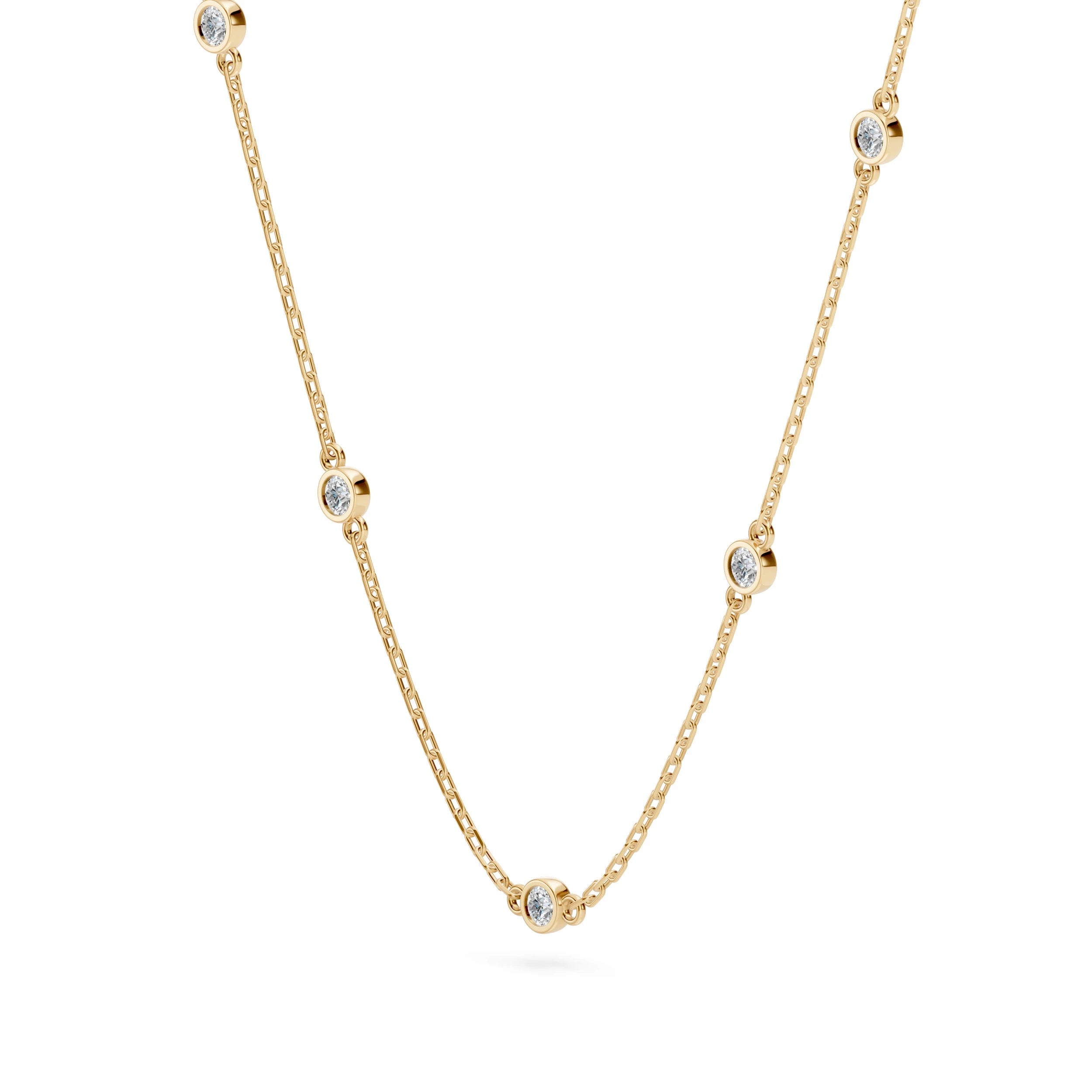 Minimalism Necklace (Round), 0.14 ct — 104-10080/5(1.9)