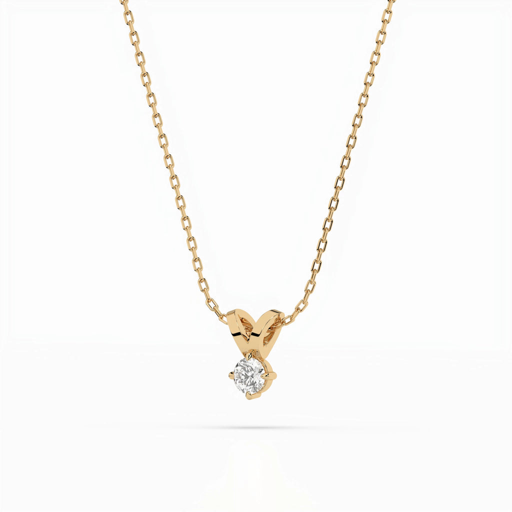 Solitaire Necklace (Round), 0.1 ct — 104-10037(3.0)