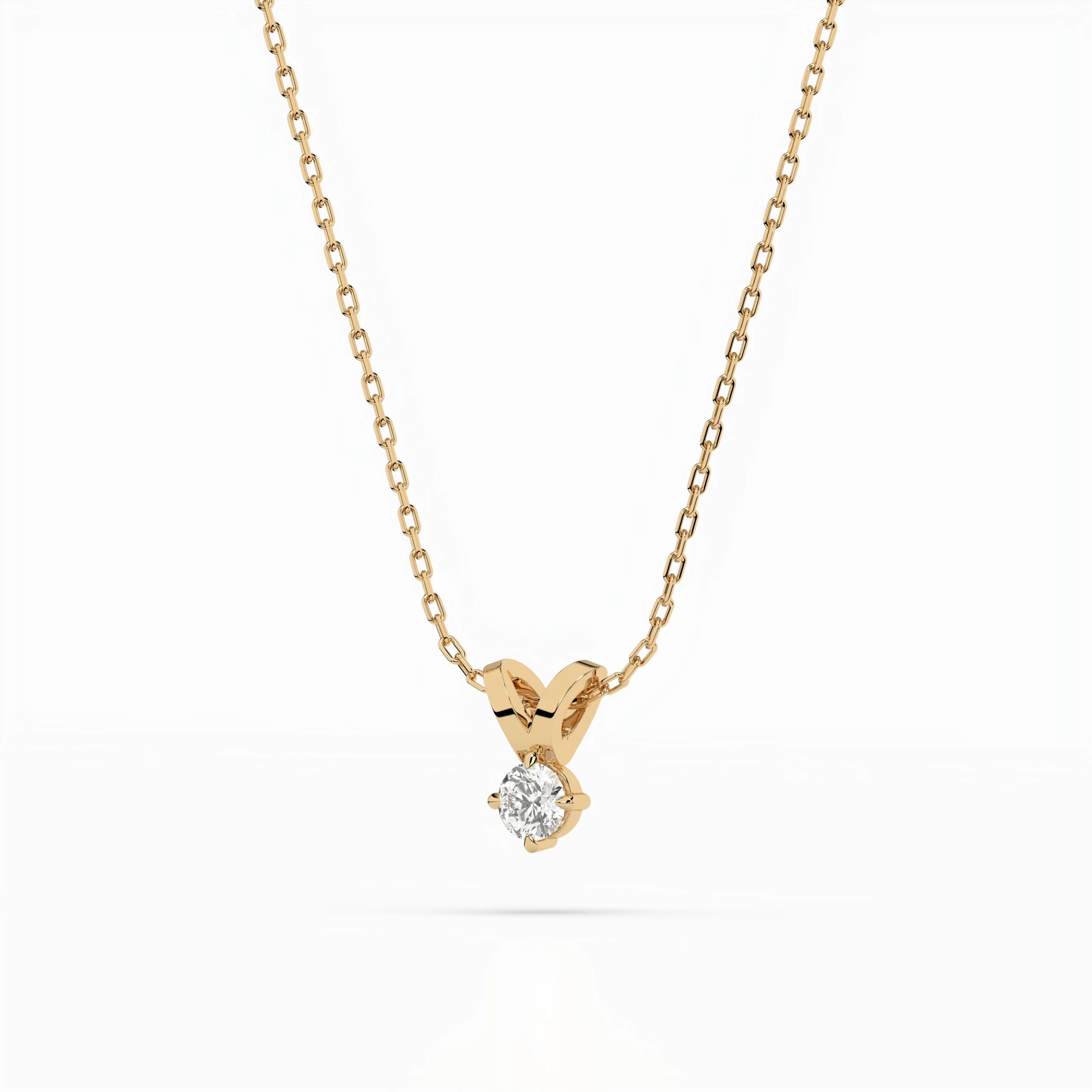 Solitaire Necklace (Round), 0.1 ct — 104-10037(3.0)