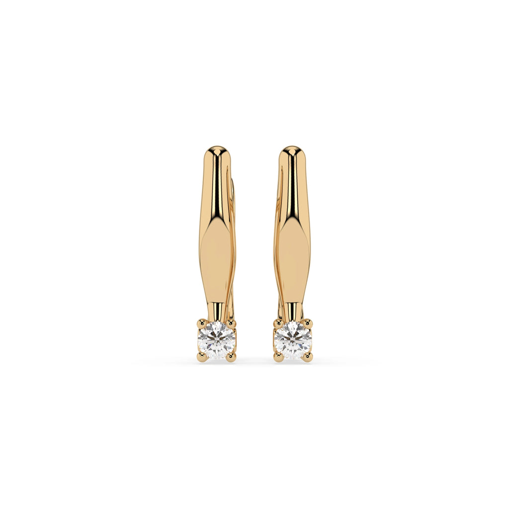 Solitaire English Lock Earring (Round), 0.12 ct — 102-10035(2.5)