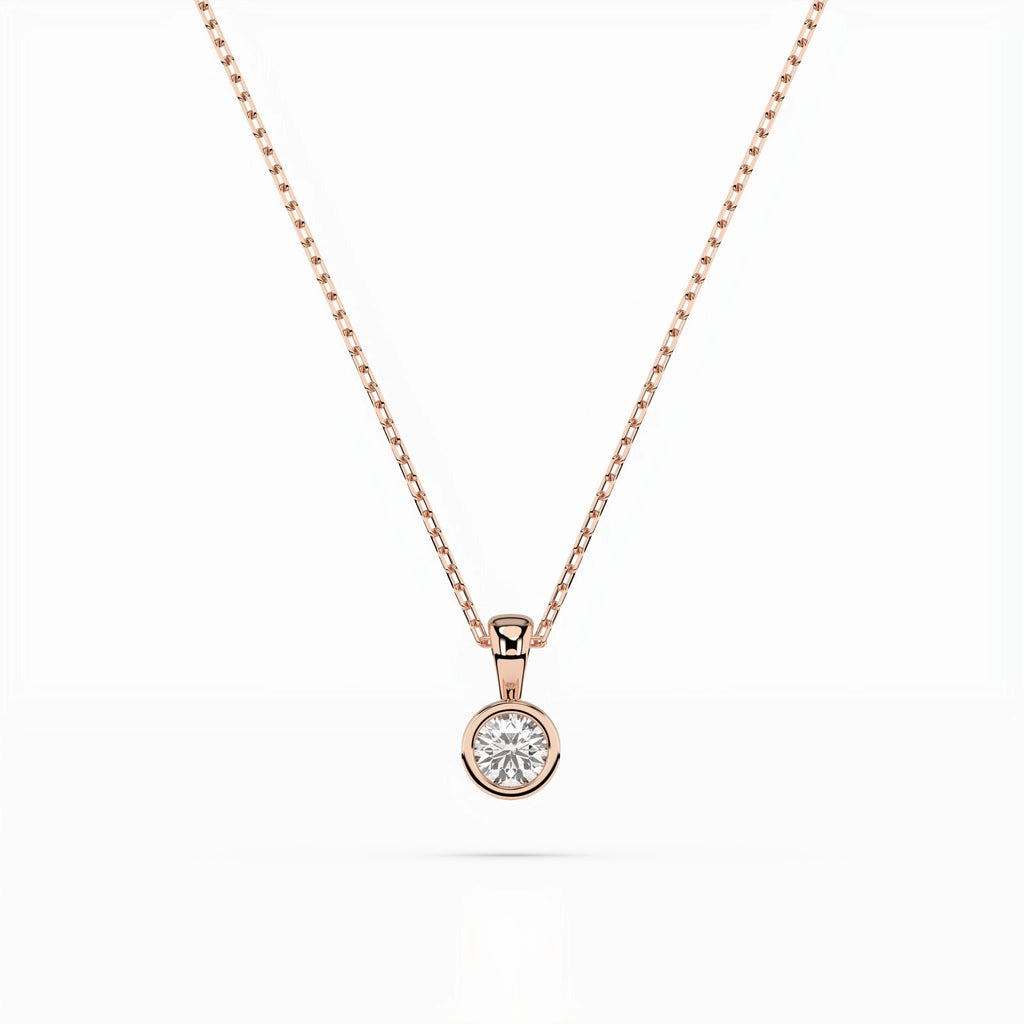Solitaire Necklace (Round), 0.1 ct — 104-10010(3.0)