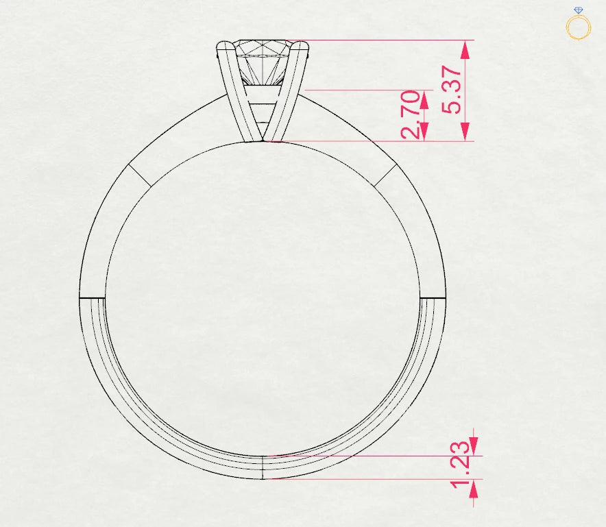 Solitaire Ring (Round), 0.35 ct — 101-10021(4.5)